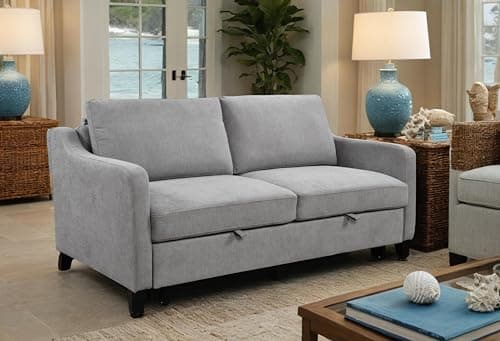 Grey 69'' Queen Size Sleeper Sofa with Adjustable Backrest