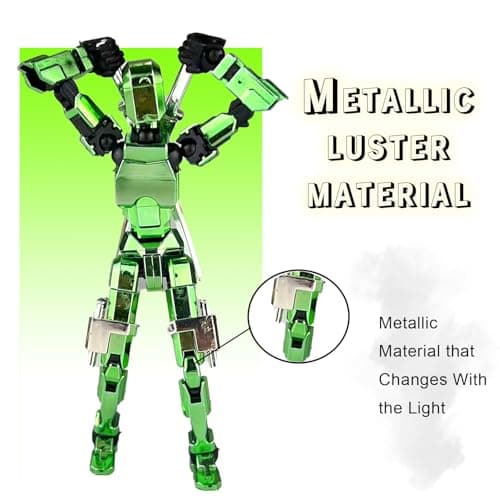 T13 Action Figure Accessories, Multi-Jointed Movable, 3D Printed Toys (Metallic Style)