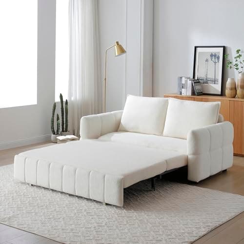 Eafurn 3-in-1 Convertible Pull-Out Sofa Bed with Storage Armrest