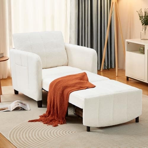 84" Extra Long Convertible Chair Bed | Sleeper Chair & Pull-Out Sofa Bed (Dark Grey)