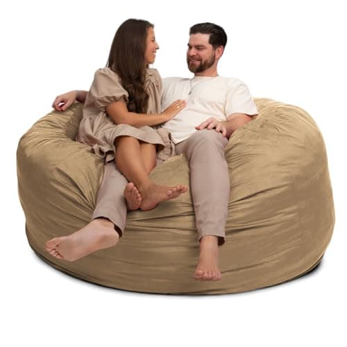 ULTIMATE SACK 6000 (6 ft.) Bean Bag Chair Cover, Burgundy Suede