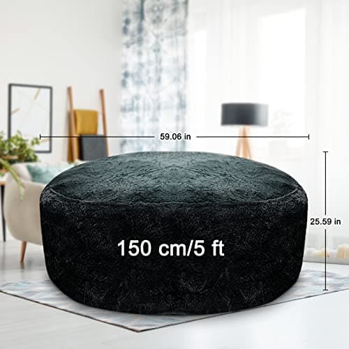 LapEasy Giant Dark Grey PV Velvet Bean Bag Chair Cover