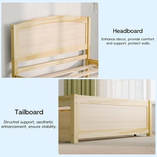 Twin Size Extendable Daybed with Trundle, Solid Wood Support (Natural)