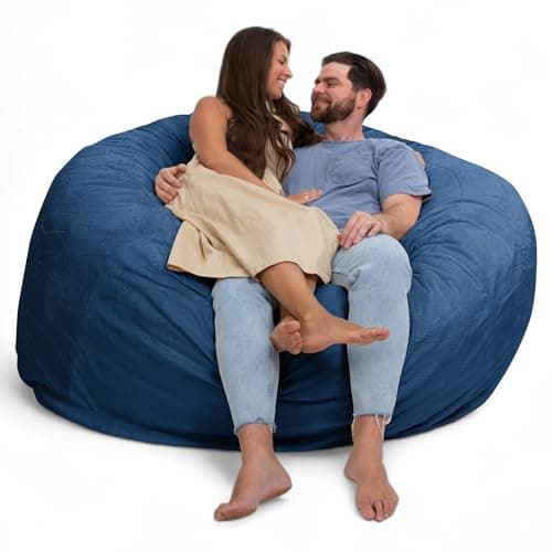 ULTIMATE SACK 6000 (6 ft.) Bean Bag Chair Cover, Burgundy Suede