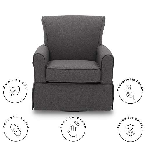 Delta Children Charcoal Upholstered Glider Rocker Chair