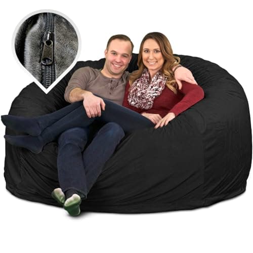 ULTIMATE SACK 6000 (6 ft.) Bean Bag Chair Cover, Burgundy Suede