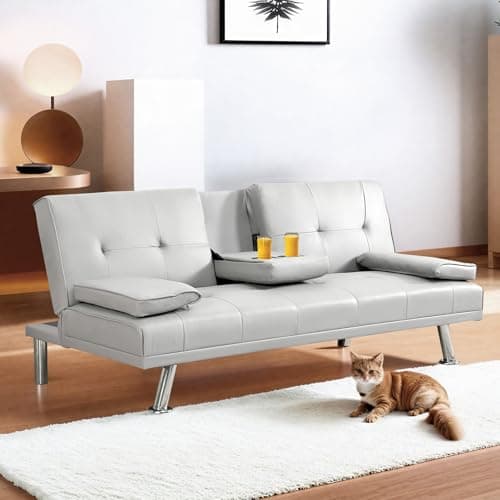 FLEXISPOT XCT3 Velvet Black Futon Sofa Bed USB Charging
