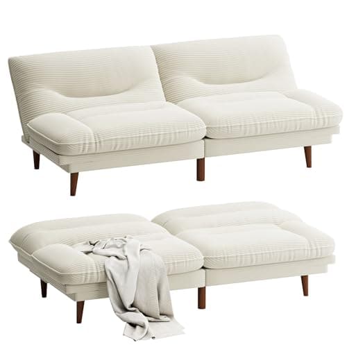 Homall Green Corduroy Futon Sofa Bed with Adjustable Backrest