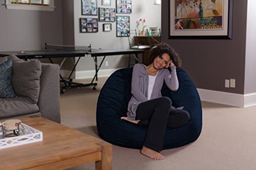 Navy Plush Memory Foam Bean Bag Chair - Stuffed Sofa Sack Furniture