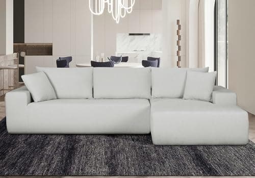 108" Dark Gray Modern Minimalist Chenille Sectional with L-Shape Chaiseeci:.Products:Living Room Sofa