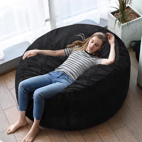 60" Dark Grey Oversized Bean Bag Sofa with Memory Sponge (5FT)