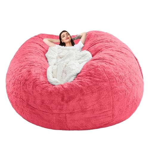 Kids & Adult Bean Bag Chair Cover, Gray PV Velvet (6FT)