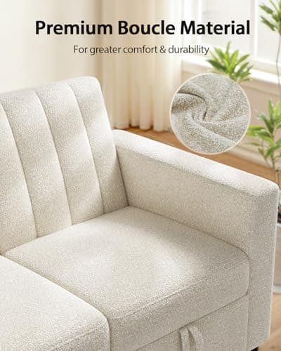 Pipishell 54" Sleeper Sofa Bed with Hidden Table & Charging Ports (Beige)