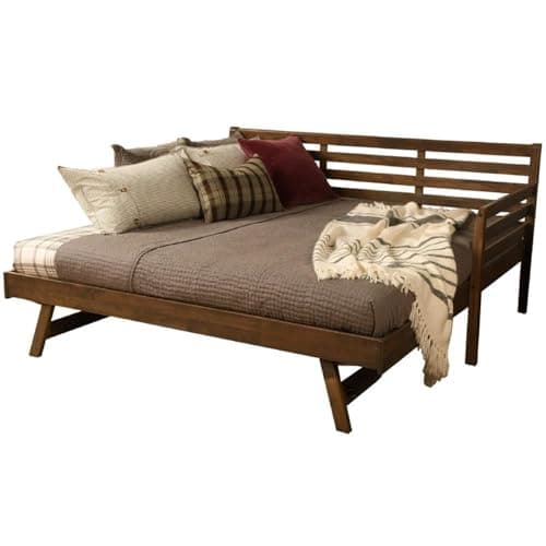 Kodiak Furniture Rustic Walnut Daybed with Pop Up Trundle, Up to 500 lbs Capacity