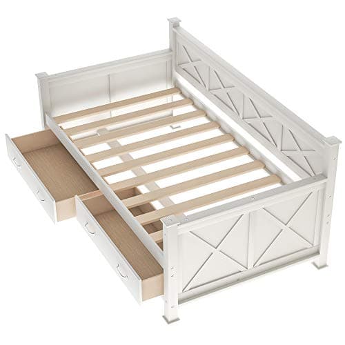 Harper & Bright Designs Gray Twin Daybed with Storage & Charging Station