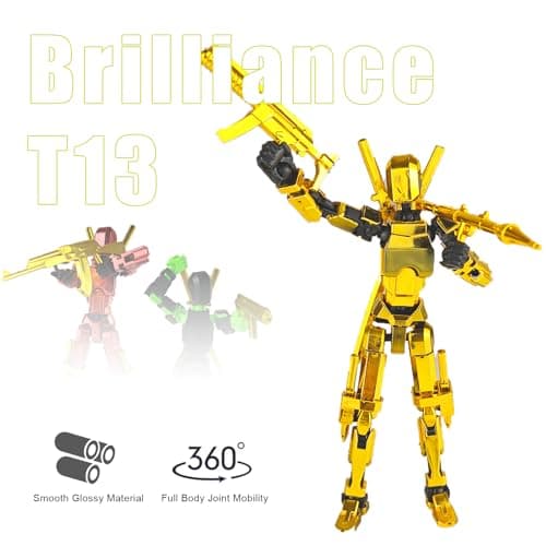 Lucky Lucky 13 Movable T13 Robot Action Figure, Desktop Gift for Toy Lovers