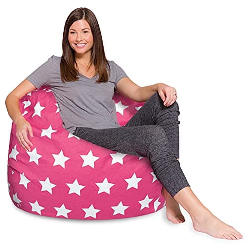 Posh Creations White Stars Bean Bag Chair - Large