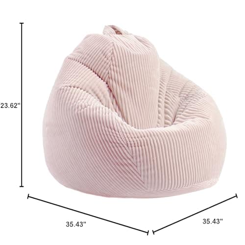 Light Pink Memory Foam Bean Bag Chair for Kids & Teens
