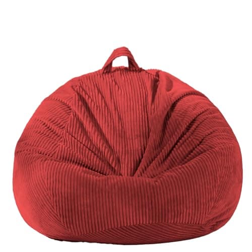 Giant Green Soft Corduroy Stuffed Animal Storage Bean Bag Chair