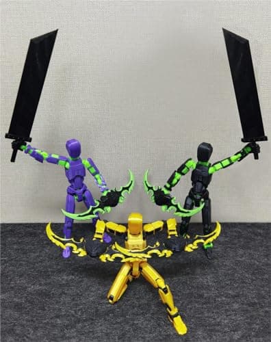 T13 Collectible 3D Printed Action Figure, Gold Black, Desktop Decor, Dummy 13 Robot