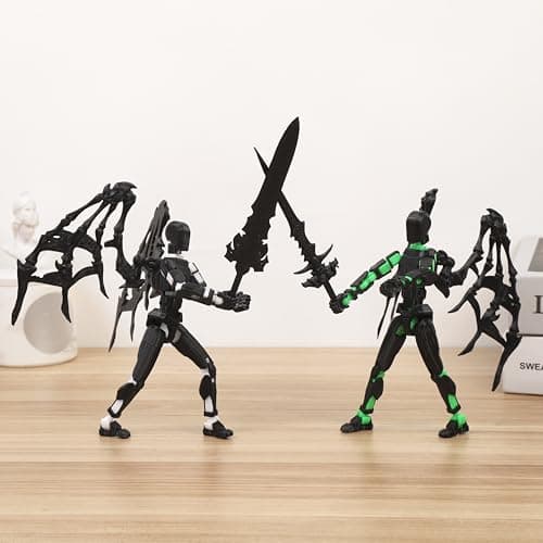 4PCS T13 Lucky Robot Action Figures, 5.54-inch Movable 3D Printed