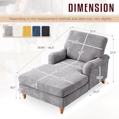Antetek Adjustable Backrest Lounge Chair Indoor Grey