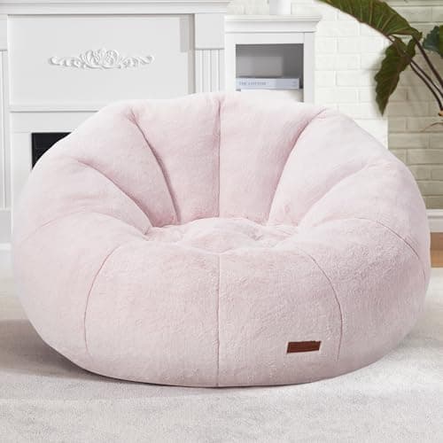 Hobestluk Large Grey Bean Bag Chair for Adults: Spacious and Comfortable for Reading or Relaxing