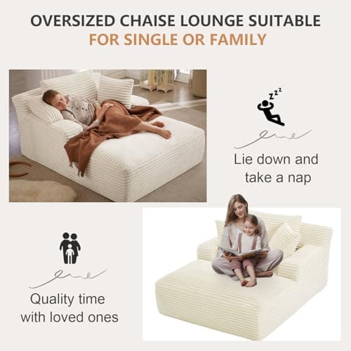 Oversized Chaise Lounge Chair for Living Room or Bedroom