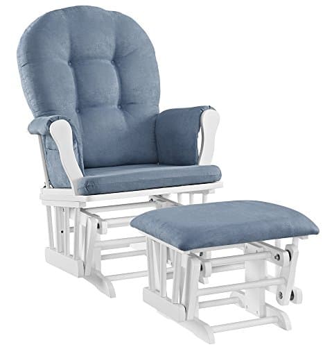 Angel Line Windsor Glider & Ottoman Cushion, Black/Dark Grey