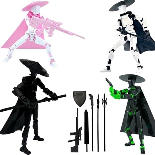 4 Packs Titan 13 3D Printed Action Figure Set, Multi-Jointed Robot Gift