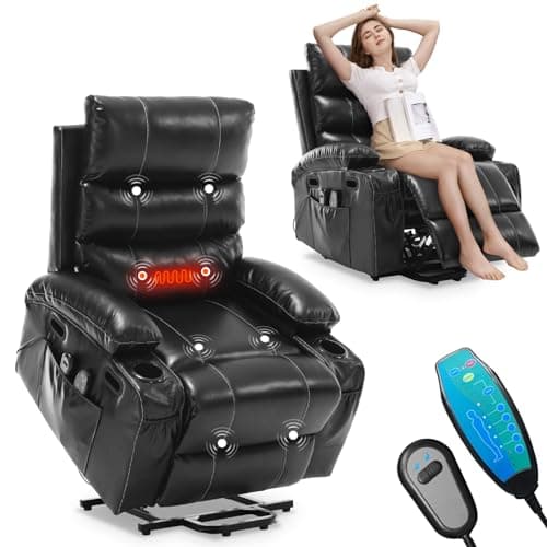 Antetek Electric Recliner Massage Chair with Heat & Cup Holders for Elderly