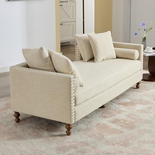 Chenille Grey 75" Oversized Upholstered Chaise Lounge Chair