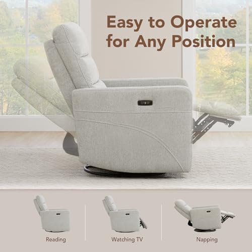 Oversized Power Reclining Glider Chair with USB Ports for Living Room