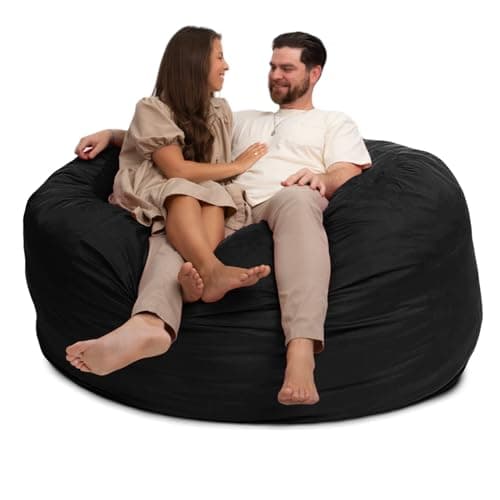 ULTIMATE SACK 6000 (6 ft.) Bean Bag Chair Cover, Burgundy Suede