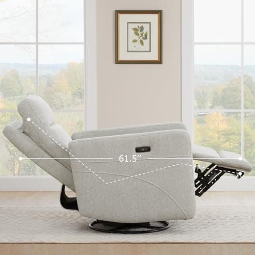 Oversized Power Reclining Glider Chair with USB Ports for Living Room