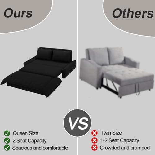 70.1" Queen Velvet Pullout Sofa Bed, 3-in-1 Sleeper Couch (Black)