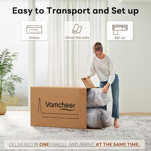 Vamcheer Modern L-Shaped Sectional Sofa with Chaise, Gray