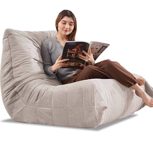Ergonomic Bean Bag Chair with Memory Foam, Multi-Functional Living Room & Bedroom Sofa (Blue)