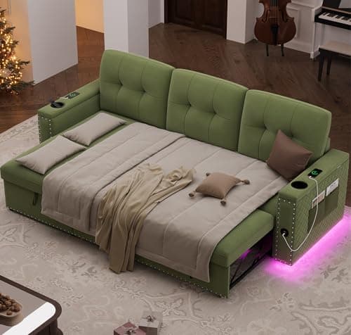 HIFIT Grey Shaped Sectional Sleeper Sofa with Storage & USB Port