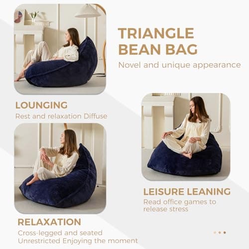 BYBYME Sherpa-Lined Giant Bean Bag Chairs for Adults & Teenagers