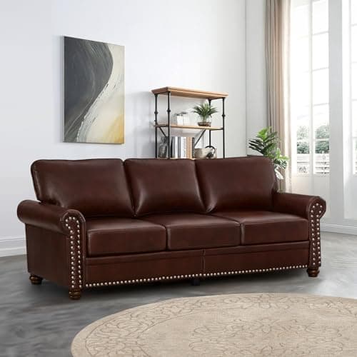 Burgundy Mid Century Modern 3 Seater Sofa with Storage