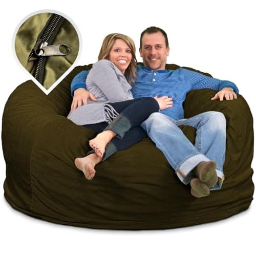 ULTIMATE SACK 6000 (6 ft.) Bean Bag Chair Cover, Burgundy Suede