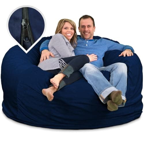 ULTIMATE SACK 6000 (6 ft.) Bean Bag Chair Cover, Burgundy Suede