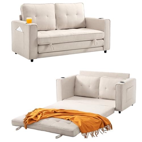 Dark Blue Modern Comfortable Loveseat Sleeper Sofa Bed