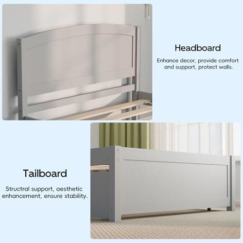 Grey Twin Pull Out Bed with Trundle and Slat Support