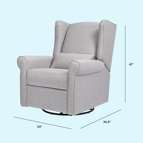 Misty Grey DaVinci Hayden Recliner & Swivel Glider, Greenguard Gold Certified