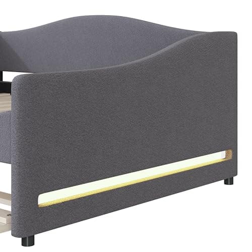 Twin Size Upholstered Daybed with Trundle and LED Light, Gray for Guest Room and Apartment
Twin Size Teddy Fleece Day Bed Frame with Solid Wood Slats, Gray for No Spring Box Needed Bedroom
Twin Size Daybed with Trundle and LED Light, Easy Assembly Da
