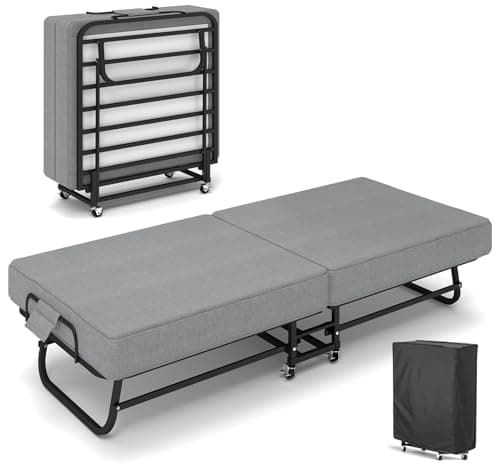 SADENICEL Portable Folding Bed with Memory Foam Mattress