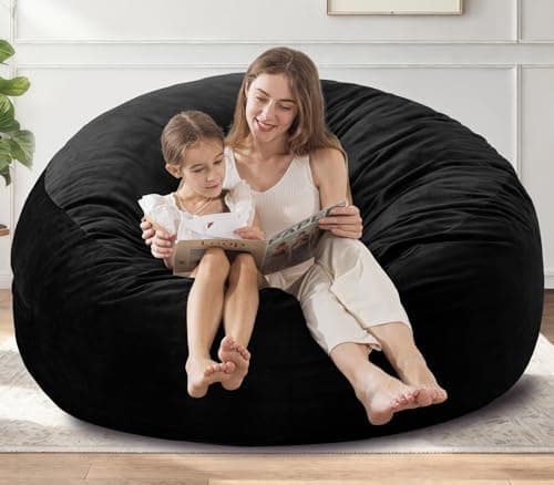 EDUJIN 5 ft Dark Gray Memory Foam Bean Bag Chair