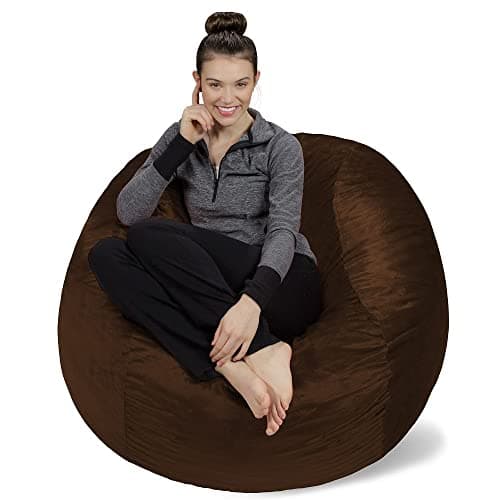 Navy Plush Memory Foam Bean Bag Chair - Stuffed Sofa Sack Furniture